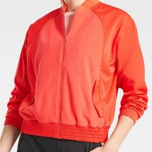 Athleta Zion Microfleece Full Zip Jacket Orange Size Medium